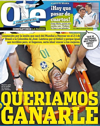 שער העיתון "אולה" הארגנטינאי. "רצינו לנצח אותו" (צילום מסך)