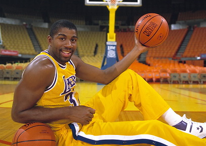 Magic Johnson in the Los Angeles Lakers (Photo: Gettyimages) 