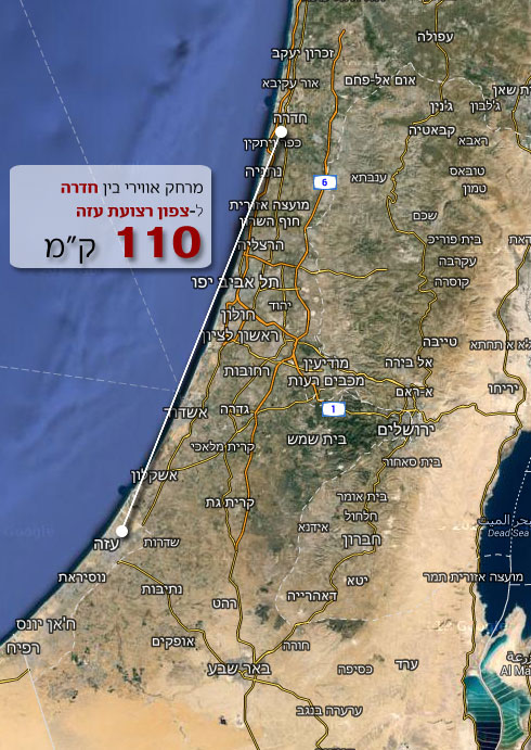 הטווח של חמאס גדל (צילום: google map) (צילום: google map)