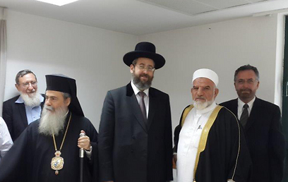 Chief Rabbi Lau with local religious leaders