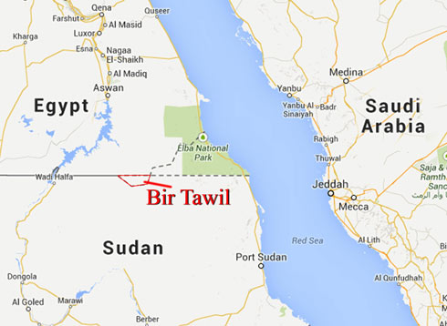 אזור מדברי בין סודן למצרים. מפת ביר טוויל (צילום: AP) (צילום: AP)