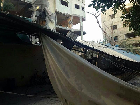 Home of Hamas co-founder Mahmoud al-Zahar after being hit in IAF strike.