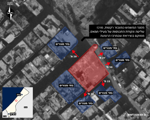 תצלום אוויר של מסגדים המשמשים מוקדי טרור של חמאס ()