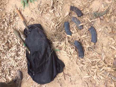 Weapons left behind by the terrorists (Photo: IDF Spokesman)