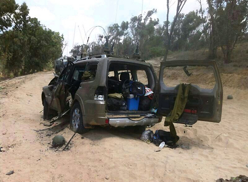 Patrol jeep destroyed after Hamas infiltration 