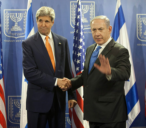 Kerry with Netanyahu in Jerusalem. (Photo: Motti Milrod) (Photo: Motti Milrod)