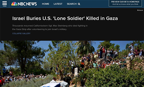 ישראל קוברת את החייל הבודד. NBC News ()