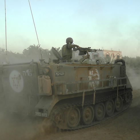 A Medical Corps' APC on patrol among the forces (Photo: Yoav Zitun)