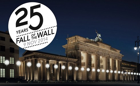 הדמיית התאורה כפי שתתצבע לאורך חומת ברלין שנפלה (צילום: visitberlin.de)