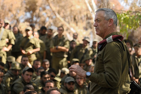 Gantz with his troops during Protective Edge: 'My decisions determine whether people live or die.' (Photo: IDF Spokesman) (Photo: IDF Spokesman)