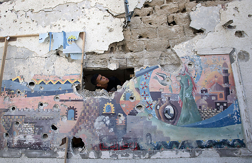 Damage to UN school (Photo: AFP)