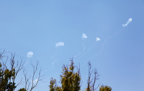 Several rockets intercepted in Sderot during Operation Protective Edge (Photo: Motti Kimchi)