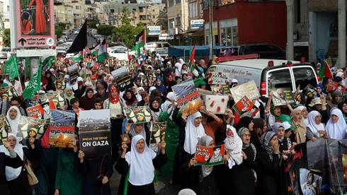 Protesters in Tamra: 'Saja'iyya will win' (Photo: Hassan Shaalan)