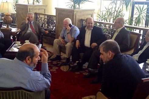 The Palestinian delegation in Cairo.