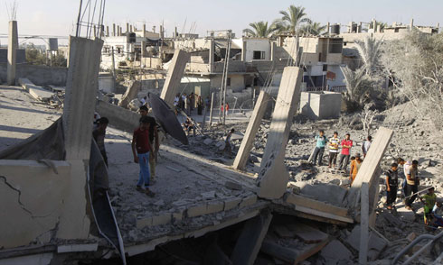 ההרס ברפיח אחרי הפצצת חיל האוויר (צילום: AFP) (צילום: AFP)