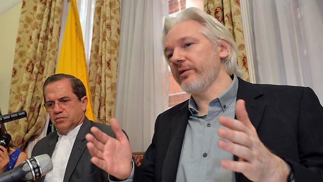 WikiLeaks founder Julian Assange at the Ecuadorian embassy in London (Photo: EPA)