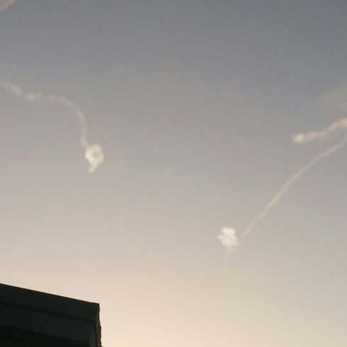 Rockets intercepted over Netivot (Photo: Sdot Negev Spokesman's Office)