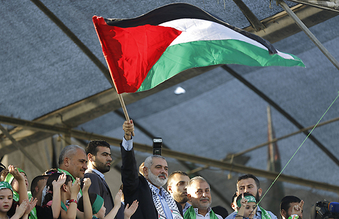 Haniyeh at Gaza victory parade (Photo: AFP)