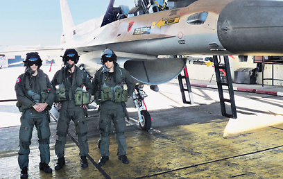 IAF pilots A., B., and D.: The target is verified ten times. (Photo: Nahum Barnea) (Photo: Nahum Barnea)