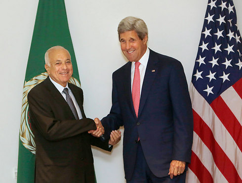 John Kerry visiting with the leader of the Arab League in Cairo amid efforts to win Arab allies in the fight against ISIS. (Photo: AP) (Photo: AP)