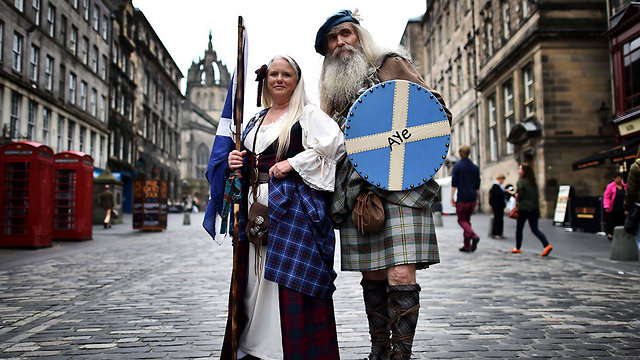 תומכים בעצמאות סקוטלנד. סנדי ואד הסטינגס באדינבורו (צילום: AFP) (צילום: AFP)