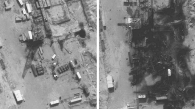 לפני ואחרי. תוצאות התקיפות בסוריה ()
