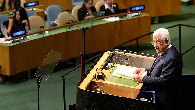 Abbas addresses UN General Assembly. He chose a diplomatic solution, risking an American veto (Photo: AFP)  