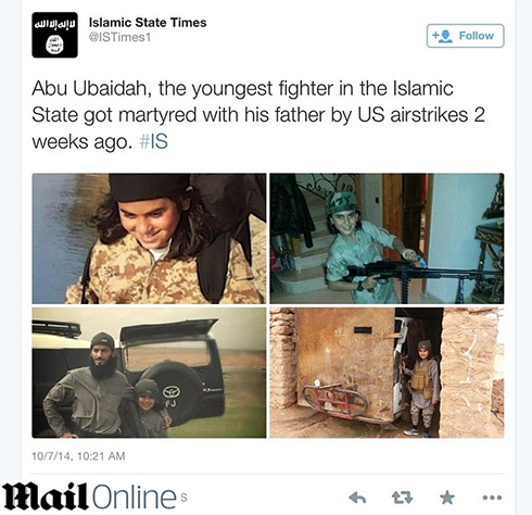 הודעת דאעש על מותו של הילד ()