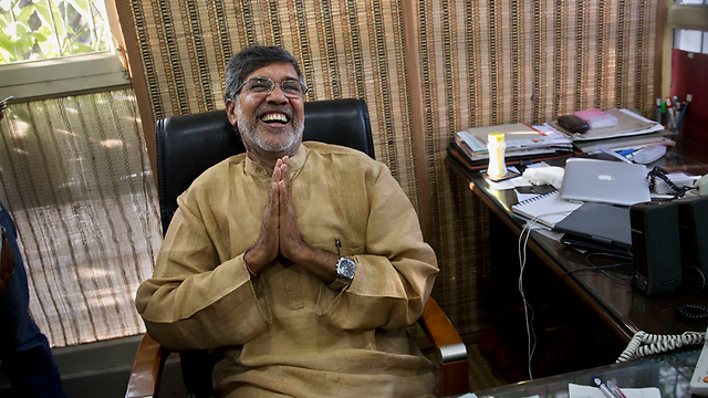 העבודה לא נגמרה. הפעיל ההודי שזכה בפרס נובל לשלום קאילאש סאת'יארטי (צילום: AP) (צילום: AP)