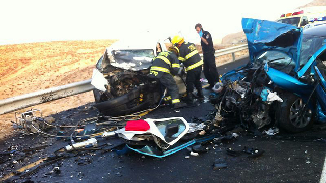 התאונה הקטלנית בכביש 31 בשבוע שעבר (צילום: דוברות מד"א) (צילום: דוברות מד