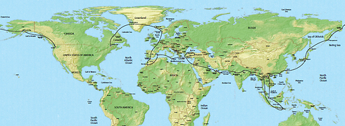 מפת הטיול העולמי (צילום: Airjourney.com)