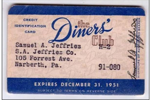 כרטיס הדיינרס המקורי שימש במקור רק לתשלום במסעדה ()