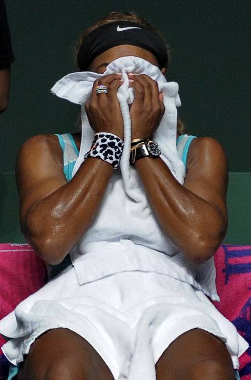 סרינה על סף דמעות, לאחר ההפסד (צילום: AFP) (צילום: AFP)