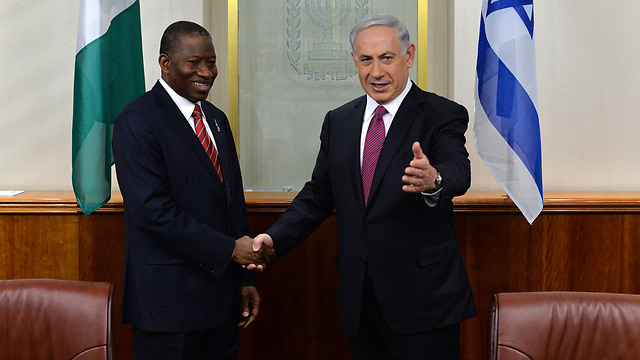 Prime Minister Netanyahu and Nigerian President Goodluck Jonathan. (Photo: Kobi Gideon/GPO)