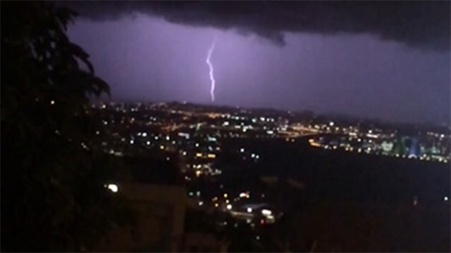 סופת ברקים תועדה בחיפה ()