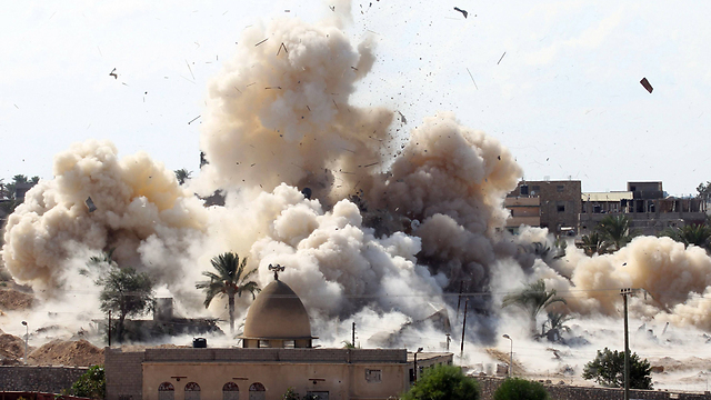 Egyptian forces demolished homes to create a "security buffer zone" in the Sinai. (Photo: AFP) 