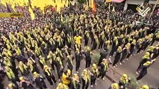 Hezbollah supporters in Dahiyeh for Nasrallah's speech 