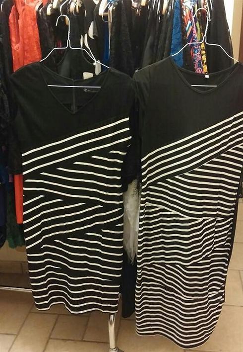 שמלה ממון אמור (משמאל) לעומת שמלה מאיבי ()