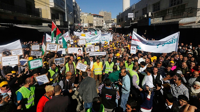 Anti-Israel protests in Amman last week. (Photo: Reuters) (Photo: Reuters)