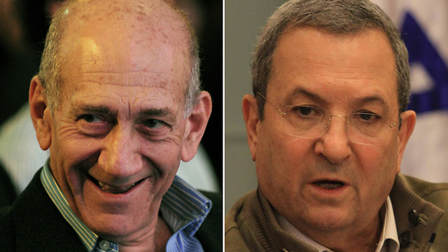 Ehud Olmert and Ehud Barak. Bothe were willing to make peace with compromises, both failed (Photo: Gil Yohanan, Yaron Brener)
