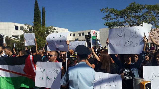 Protest at Tel Aviv University. (Photo: Itay Blumenthal)