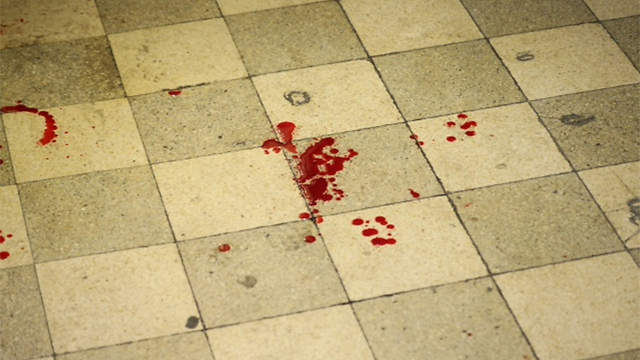 Blood left at the scene of the attack (Photo: Motti Kimchi)