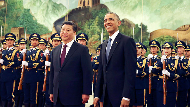 נותנים דוגמה למדינות המתפתחות. שי ואובמה בבייג'ינג (צילום: AP) (צילום: AP)
