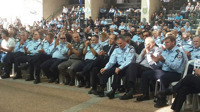 The ceremony to replace the district police chief. (Omri Efraim)