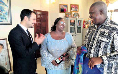 Yotam Politzer with Sierra Leone's President Koroma and his wife. 'We have to help.' (Photo: IsraAID)