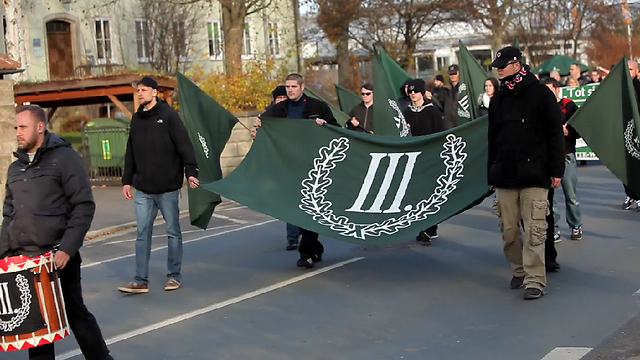 With flags and wreaths, neo Nazis commemorate a so called 'National Heroes' Remembrance Day.'