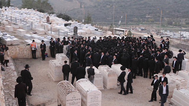 The funeral of Rabbi Moshe Twersky in Jerusalem on Tuesday. (Photo: Ido Erez) (Photo: Ido Erez)