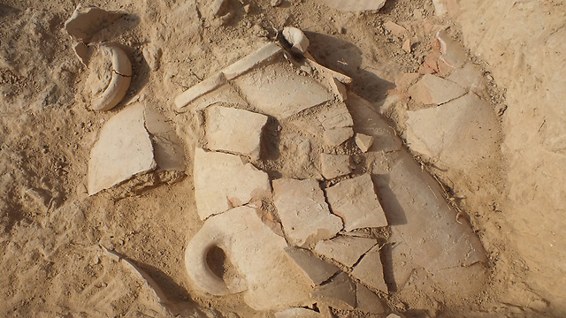 Findings uncovered at the ancient site (Photo: Matan Tzuri)