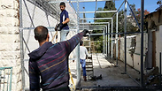 Arab workers doing construction work in Jerusalem