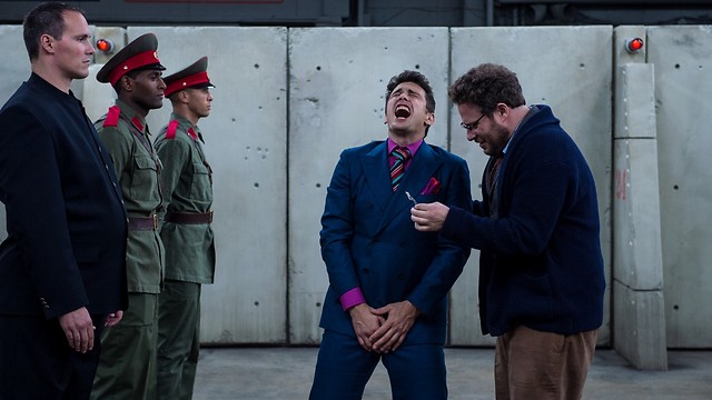 Seth Rogen (right) and James Franco (center) in 'The Interview'